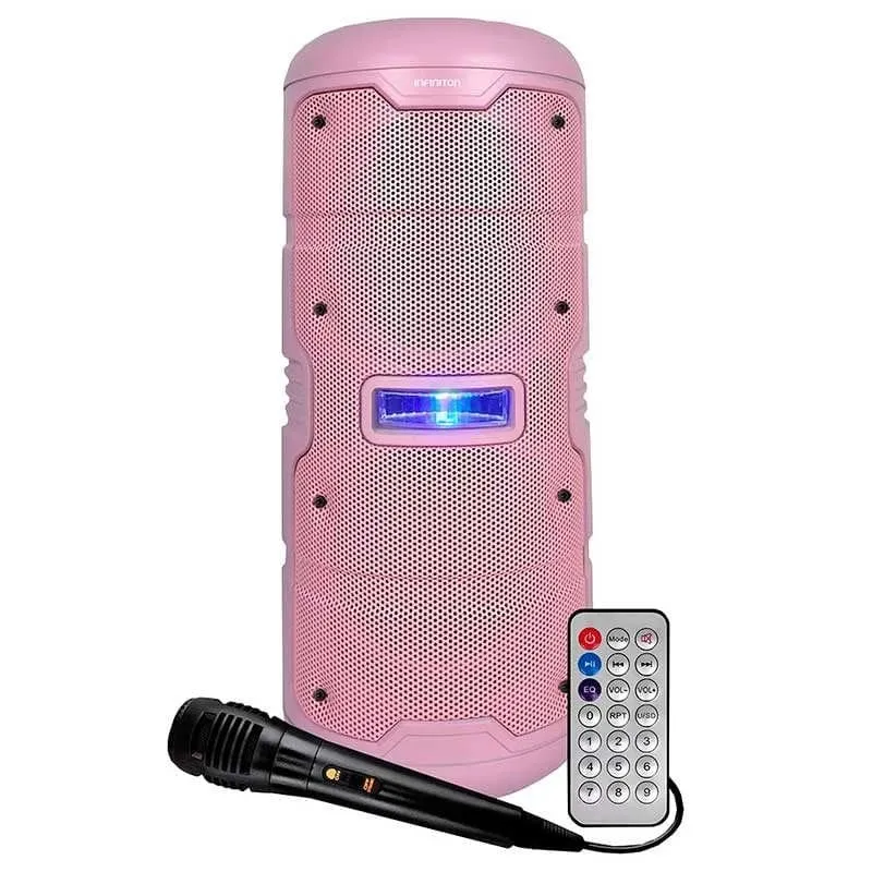 Infiniton K50 Altifalante Portátil Bluetooth com Microfone e Telecomando 50W Rosa