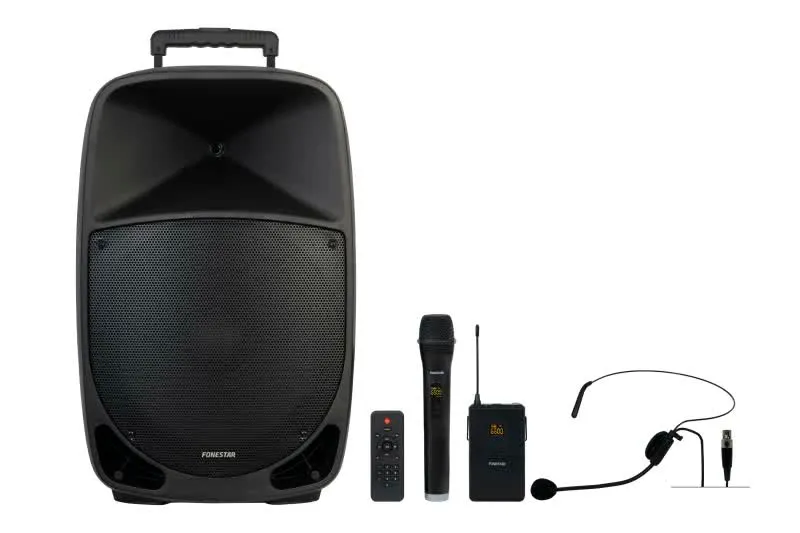 Altavoces Fonestar Portátil Bluetooth e USB 250W com função karaoke