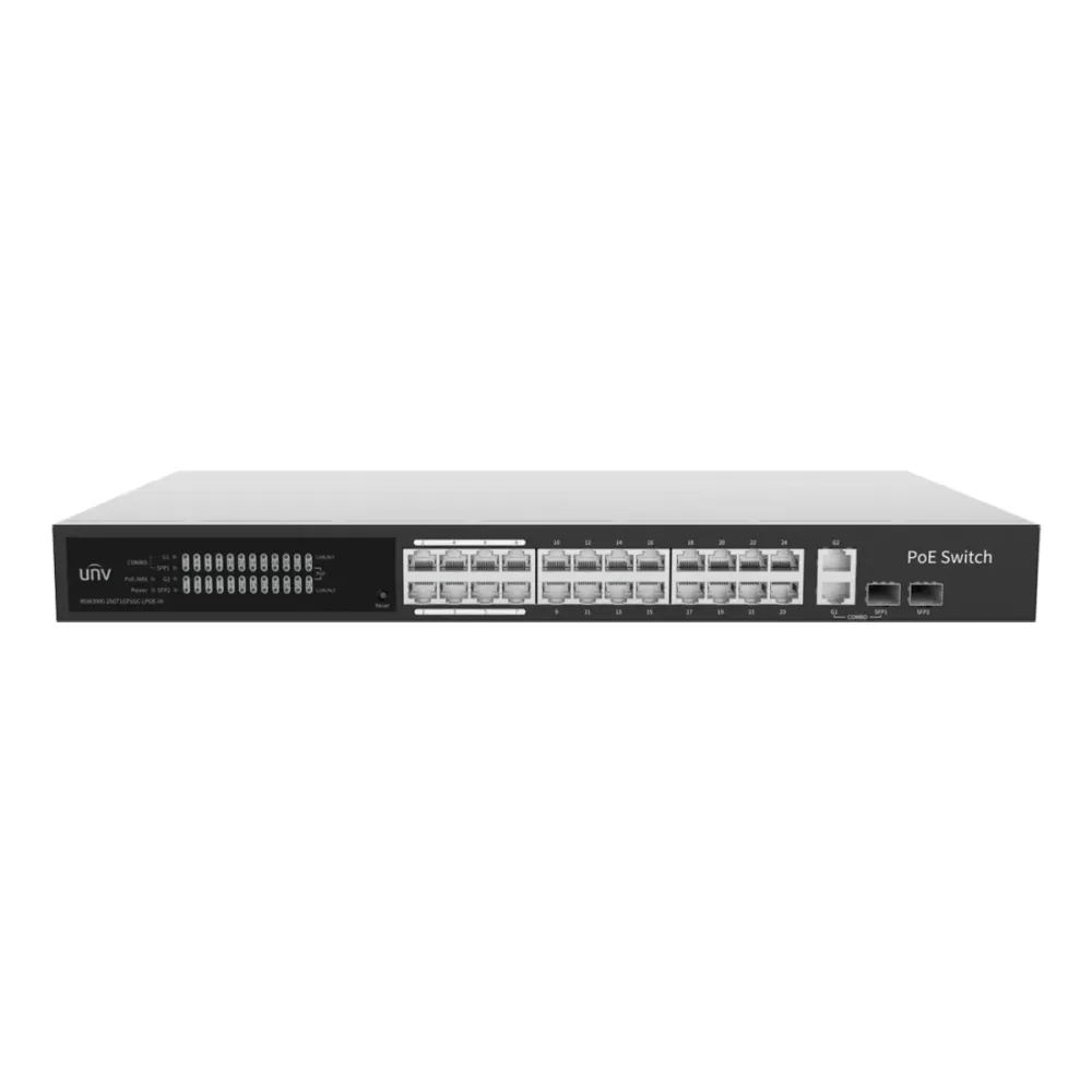 Switch Uniview NSW3000 24 Portas Gigabit PoE - UV-NSW3000-25GT1GP1GC-LPOE-IN