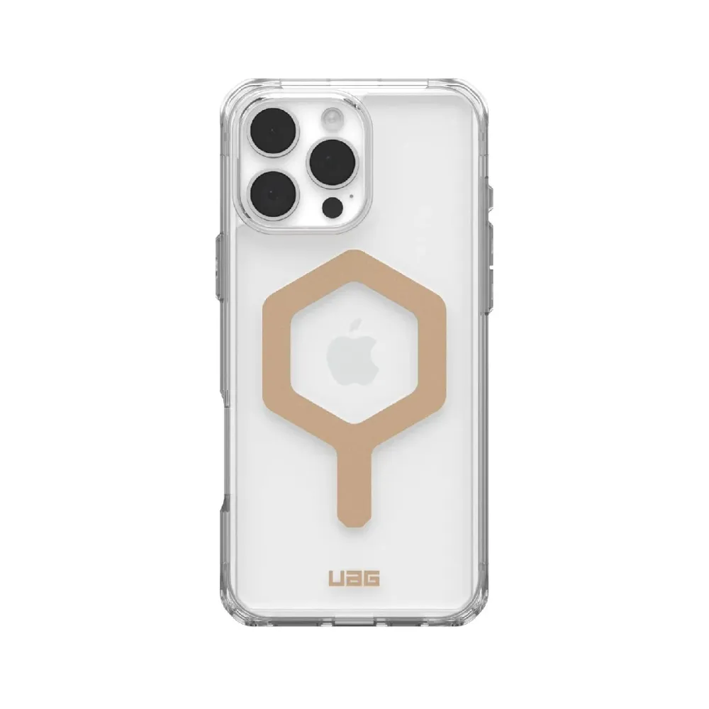 Capa Urban Armor Plyo iPhone 16 Pro Max MagSafe Transparente/Dourado