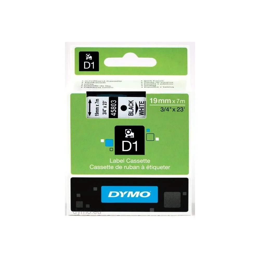 D1 - CINTAS DYMO 19MMX7M NEG/BLANC