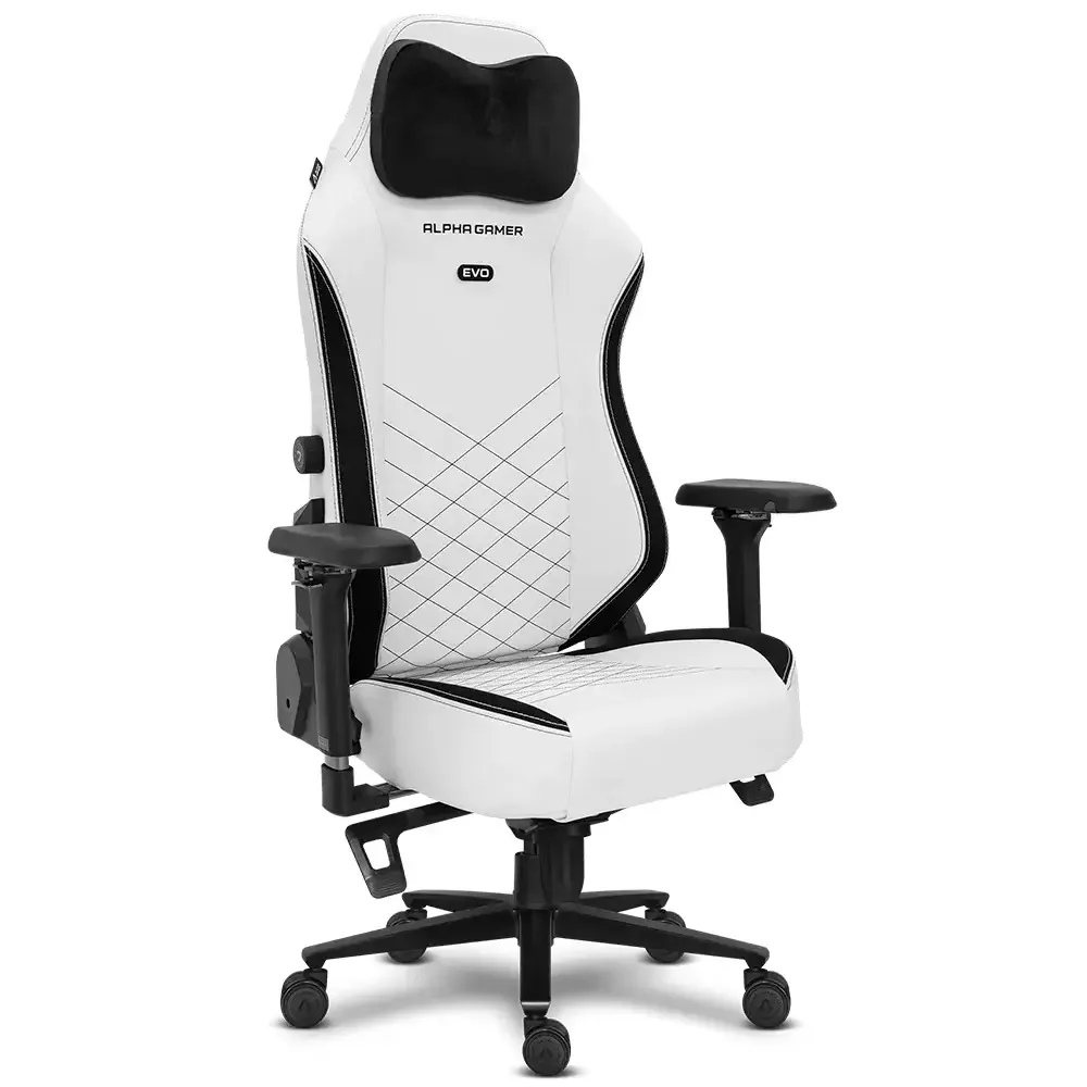 Cadeira Gaming Alpha Gamer Alegra Evo PU Leather Frost White