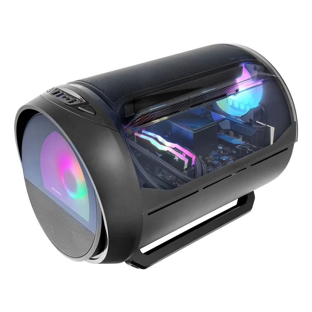 Caixa Micro-ATX Mars Gaming MC-CYLON RGB Tempered Glass Preta