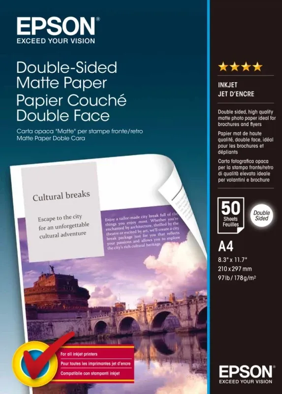 Papel Mate de Dupla Face A4 (50 folhas)