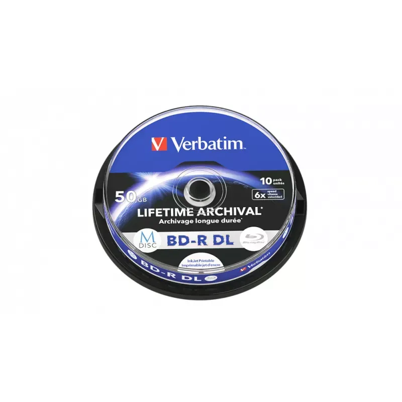 M-DISC BD-R DL 6X 50GB INKJET 10U