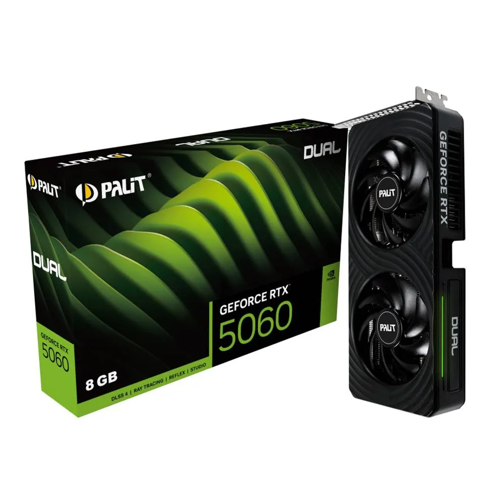 Placa gráfica Palit GeForce RTX 5060 Dual 8GB GDDR7 Reflex 2 RTX AI DLSS4