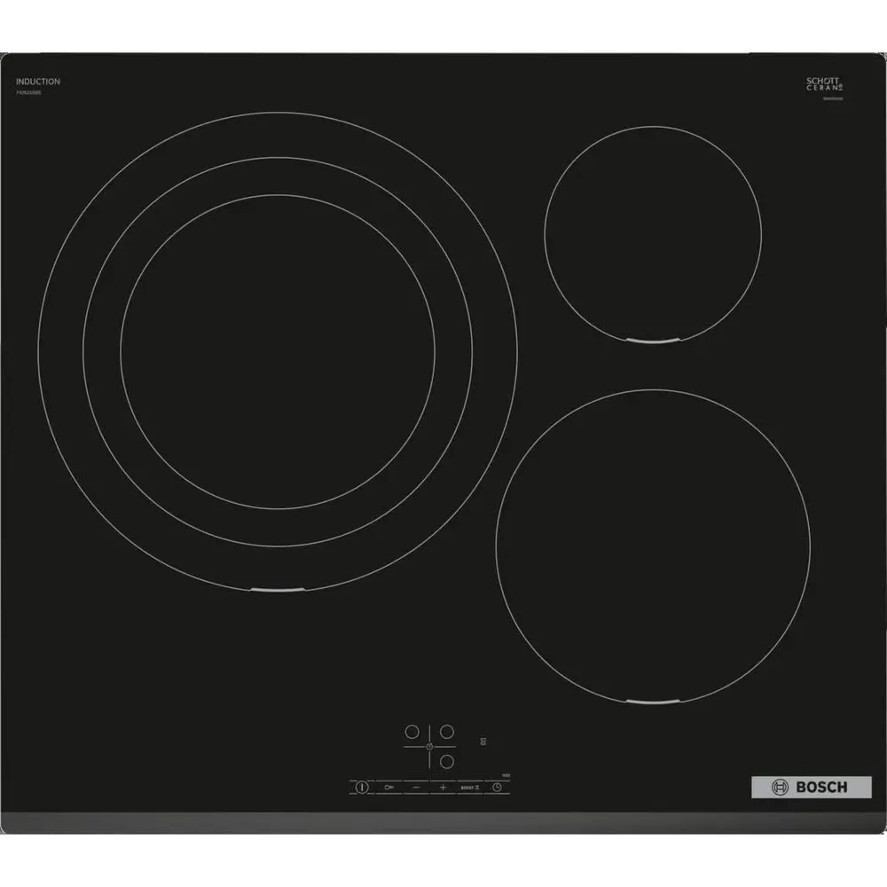 Placa De Indução 3 Zonas 7400W Serie 4 (Preto) - Bosch