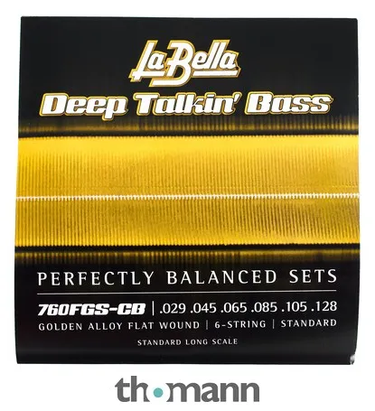 La Bella 760FGS-CB DT Bass Gold Flats