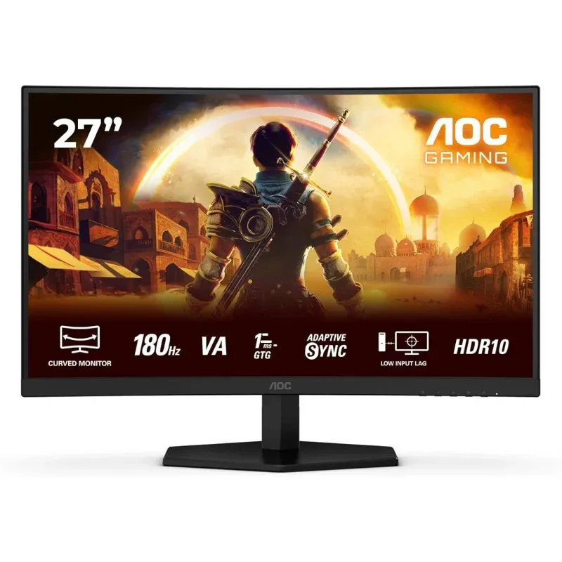 AOC C27G42E Monitor Curvo 27" Fast VA FullHD 180Hz HDR10 com Altifalantes e Adaptive Sync