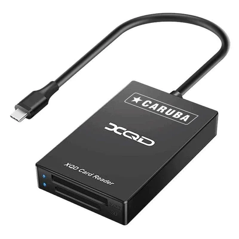 Caruba D210051 Leitor de Cartões SD XQD USB-C LED Compatível com Windows/Mac