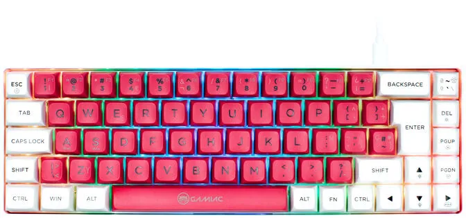 Teclado Mecânico GAMIAC TKL RGB69G SF Kailh Red Branco/Rosa (ES)