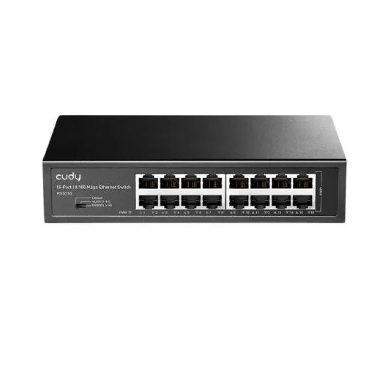 Switch Cudy FS1016 16 Portas Fast Ethernet Plug and Play LEDs Preto