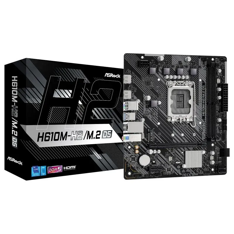 Placa mãe Asrock H610 Express LGA1700 Micro ATX H610M-H2/M.2 D5 DDR5 M.2 PCIe 4.0 USB 3.0