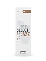 Palheta Sax Barítono 3S D'Addario Organic Select Jazz Unfiled Cx 5-Un