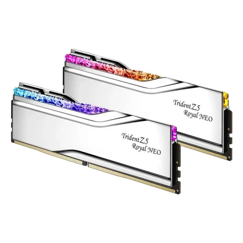 Memória RAM G.Skill Trident Z5 Neo F5-6400J3039G16GX2-TR5NS 32GB 2x16GB DDR5 6400MHz CL30 Kit Dual Channel RGB AMD EXPO Prata