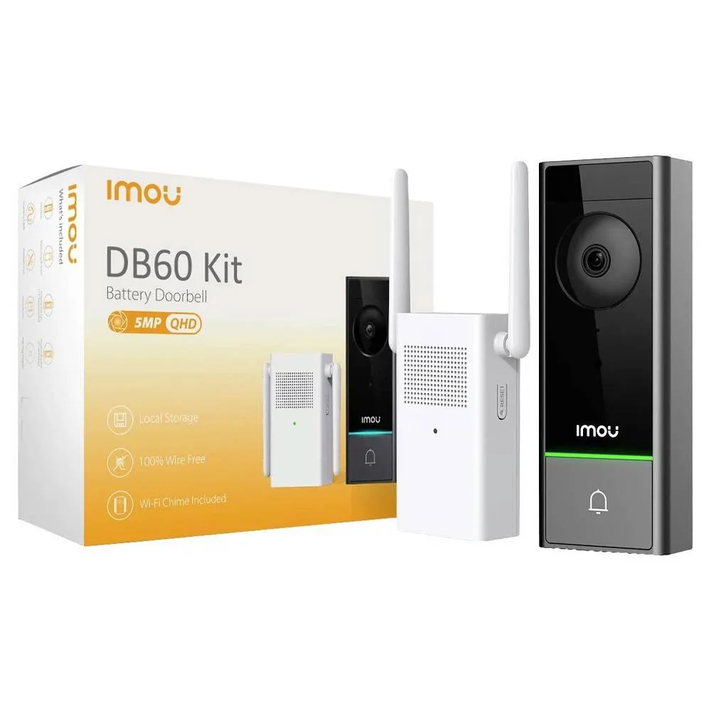 Kit Vídeo Porteiro Inteligente IMOU DB60 5MP 1920p + Extensor de Sinal DS21 WiFi 4
