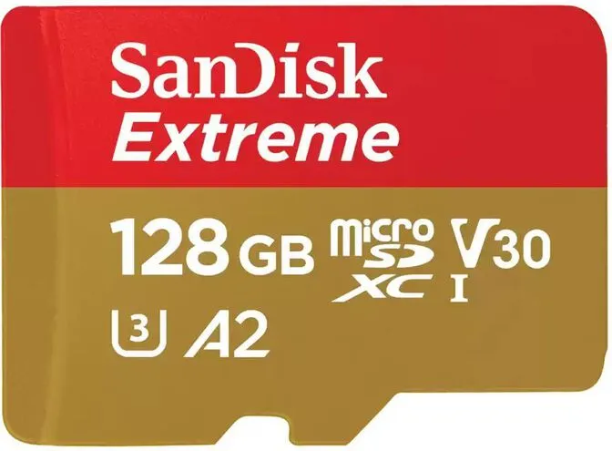 Cartão SanDisk Extreme MicroSDHC/SDXC UHS-I C10 A2 U3 V30 128GB