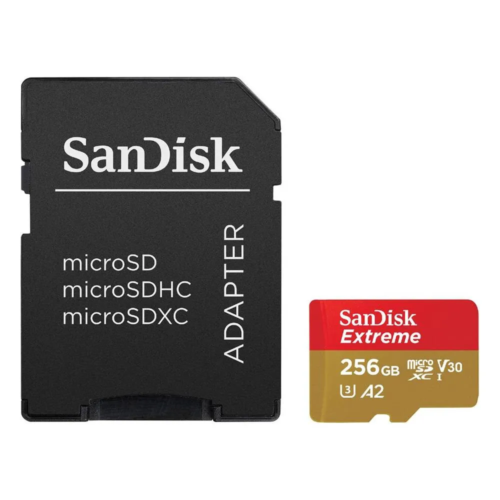 Cartão SanDisk Extreme MicroSDXC UHS-I C10 U3 V30 A2 256GB