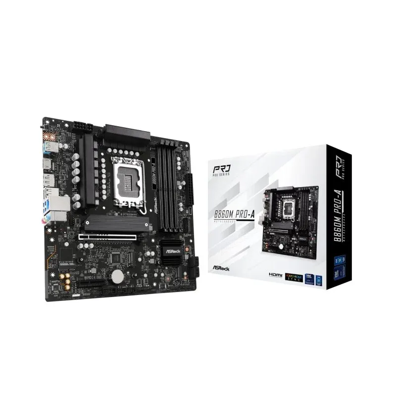 Placa mãe Asrock B860 Intel LGA 1851 Micro ATX B860M Pro-A DDR4 PCIe 3.0 M.2