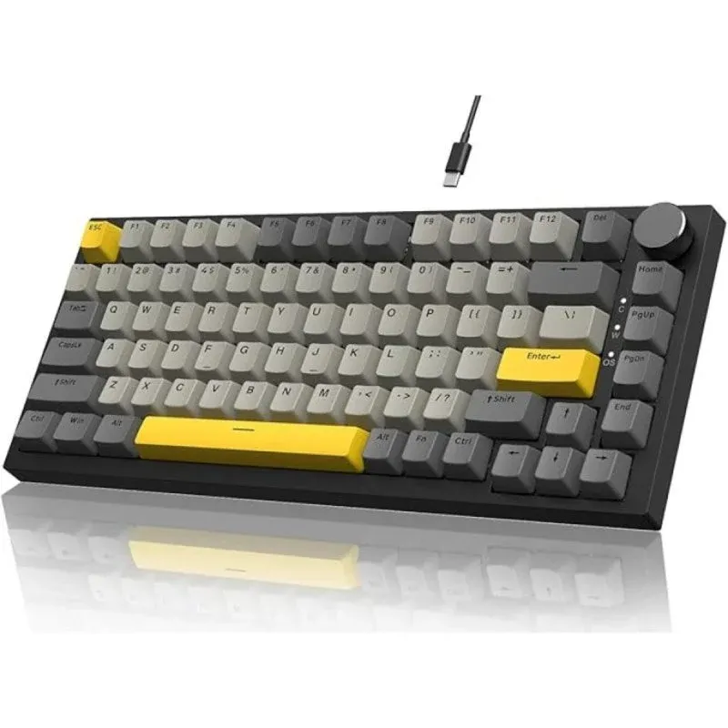 Ajazz AK820 Teclado Mecânico com Roda Multifunções e Retroiluminação Layout ANSI 75%