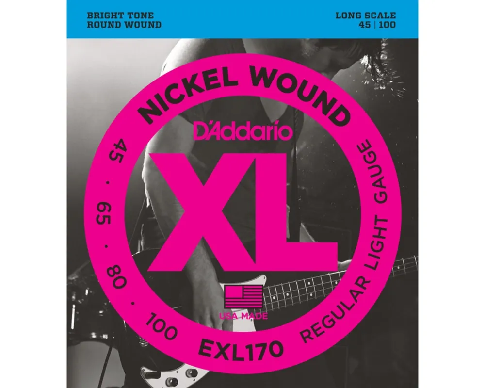 Daddario EXL170M 45-100 Regular Light, Medium Scale, XL Nickel Bass Strings