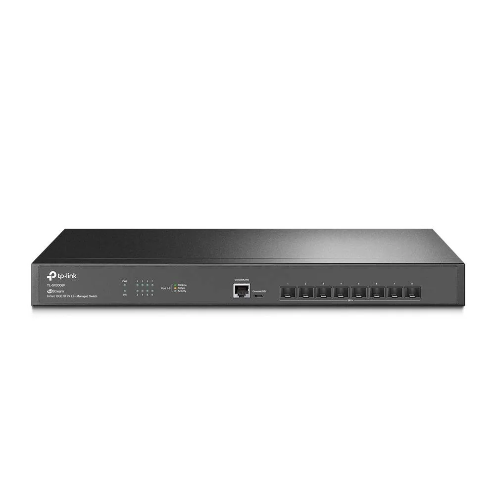Switch de Rede TP-Link TL-SX3008F JetStream 8 Portas SFP+ (10GbE) Managed + 1 Porta Gigabit Rack Mountable