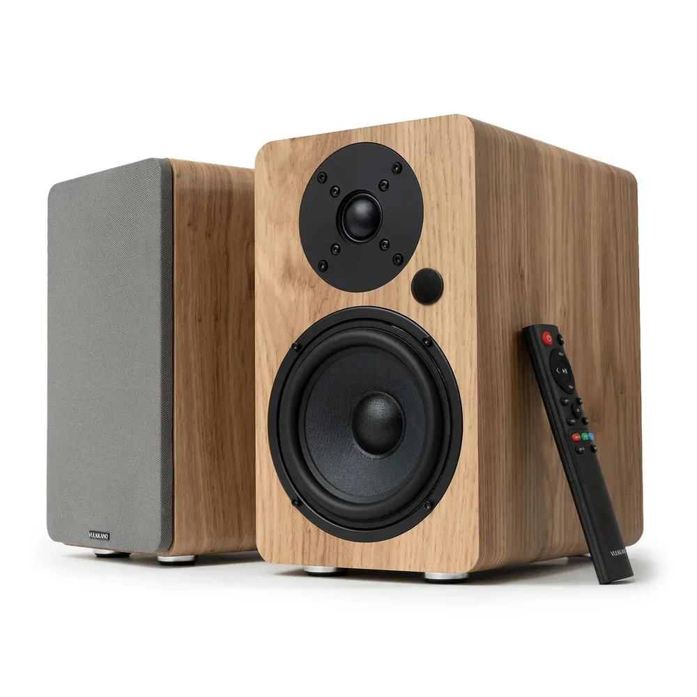 Colunas Hi-Fi Vulkkano A5 ARC MKII Studio 2.0 Bluetooth HDMI ARC 100W RMS Castanhas