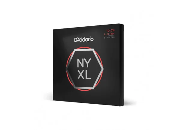 D'Addario NYXL1074 10-74 Light Top/Heavy Bottom 8-String, NYXL Electric Guitar Strings