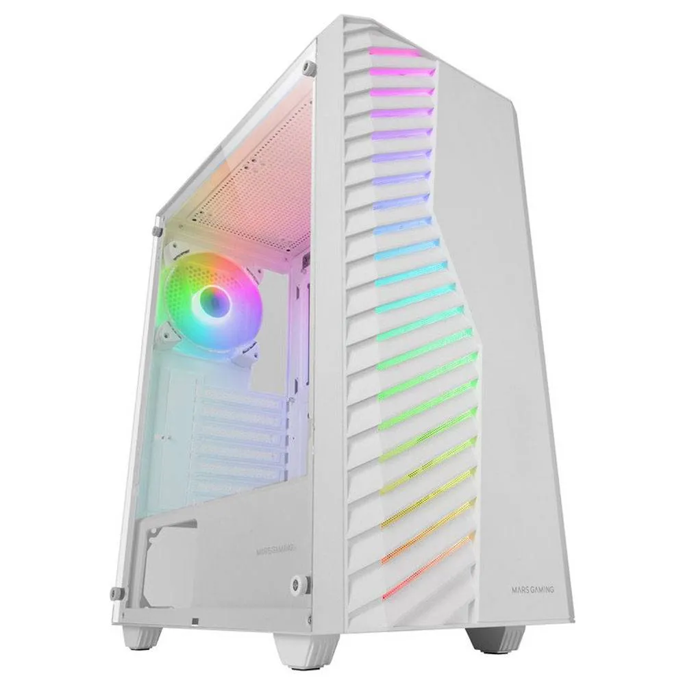 Caixa ATX Mars Gaming MC-VOLT ARGB Tempered Glass Branca